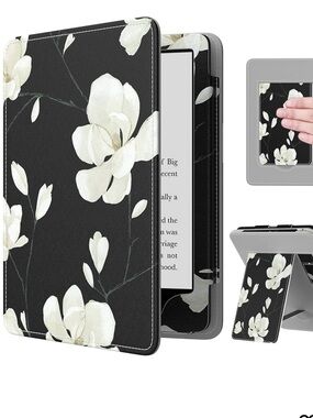 Moko Kindle Paperwhite Case Flower Black and White Magnolia